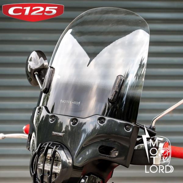 MotolordD ホンダ スーパーカブC125用 ハーフスモークスクリーンV4/ WINDSCREEN CLEAR V4 for Honda C125 JA48 JA58/ ウィンドシールド 風防
