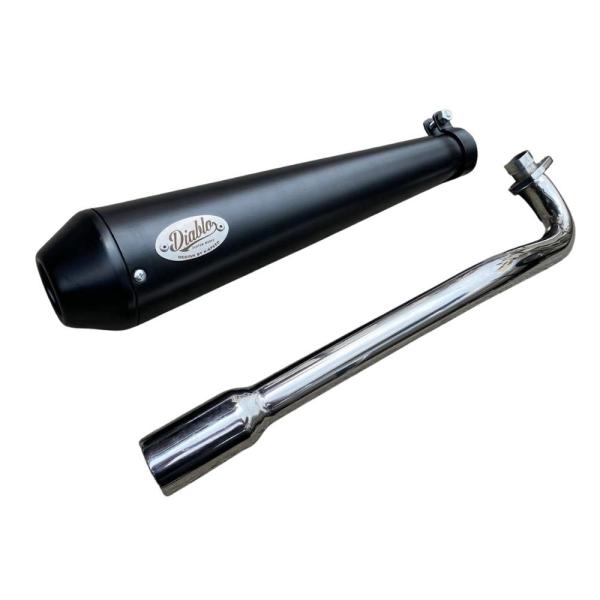 z_ X[p[Ju C125 ubN&amp;N }t[ C01Full exhaust system Diablo Custom Works  Black tip For Honda C125 2018-2021