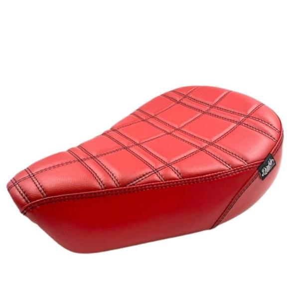 z_ X[p[Ju C125p [_EpV[g[C08]Diablo Decorative Seat Square Grid Red leather material For Honda C125 2018-2021