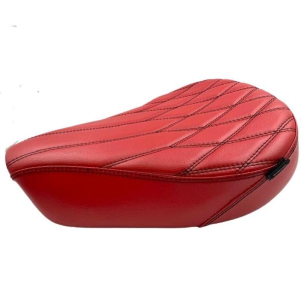 z_ X[p[Ju C125p [_EpV[g[C09]Diablo seat cushion, mixed pattern Red leather material for Honda C125 2018-2021