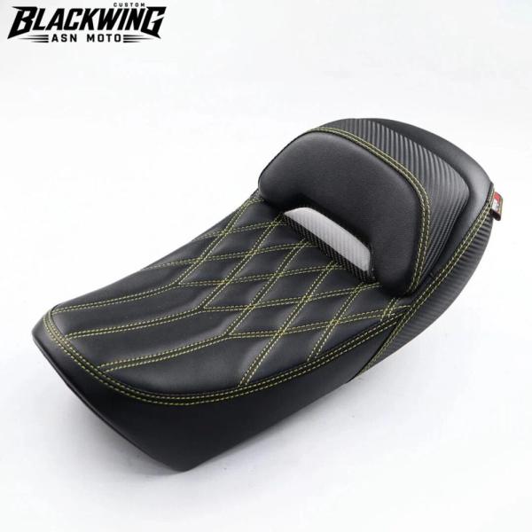 BLACKWING(旧MAXNUS)ホンダ モンキー125用交換シート ダイヤモンドステッチ ブラック×イエロー Honda Monkey 125 JB02 JB03 JB05 MONKEY-ST017