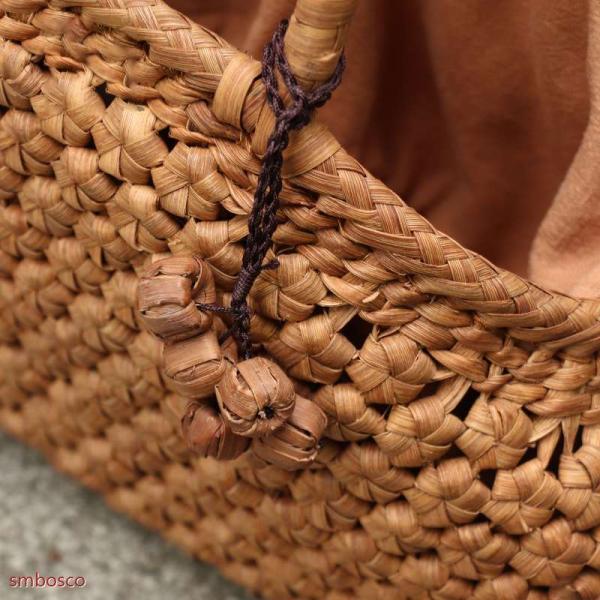 高級 六角花編み 山葡萄かごバッグ 山ぶどうバッグ レディース