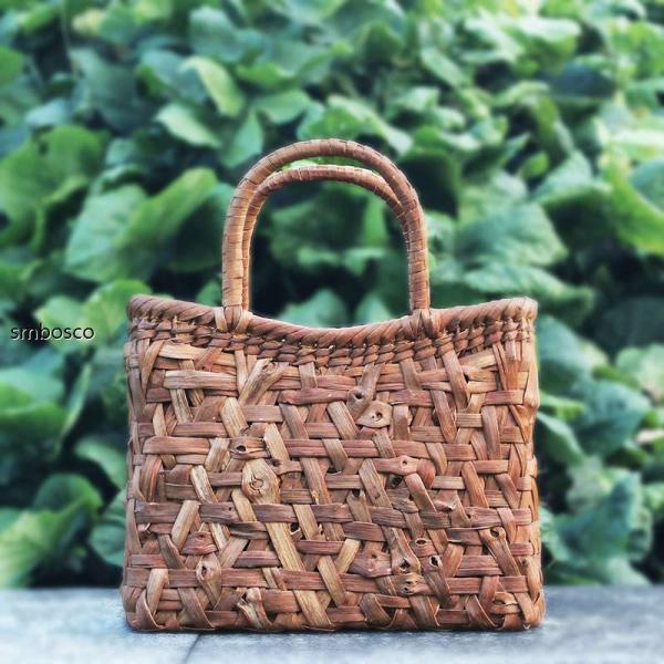 【美品】山葡萄 籠バッグ 網代編み 巾着付 艶あり 天然素材 カゴ 職人手編み みだれ編み 山葡萄 かごバッグ 巾着 網代編み 山ぶどう 職人手作り