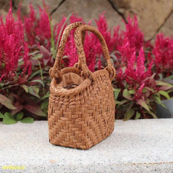 山葡萄かごバッグ 山ぶどうバッグ 内布付き 網代編み 職人手作り