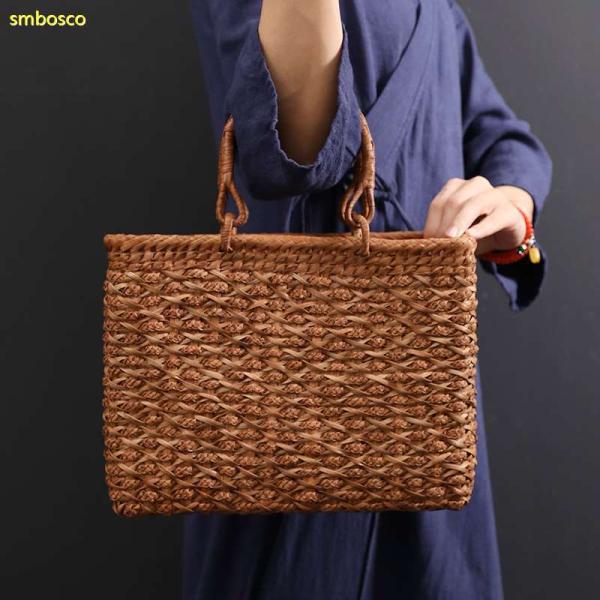 お花が咲いた やまぶどう籠 山葡萄かごバッグ 花五輪 職人手作り 内布