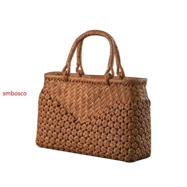 ✨高品質✨六角花結び編み 山葡萄 かごバッグ 職人手編み 手提げ 内布付き smbosco_2813390zen_1