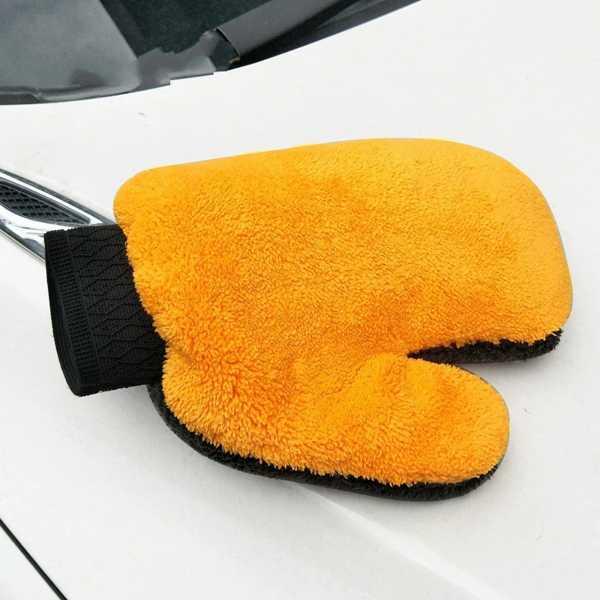 車の洗浄用多機能クリーニンググローブ、コーラルフリース、傷
