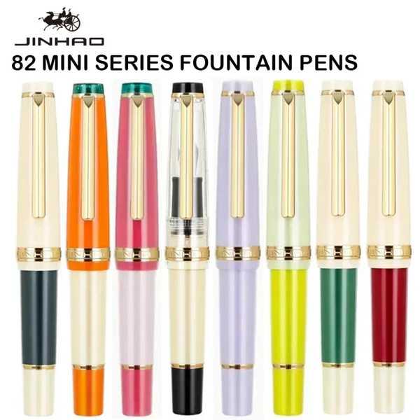 Jinhao-82ミニアクリル万年筆、学生用のかわいいポケットペン、f