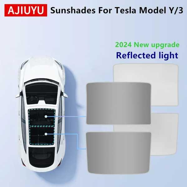 サンシェードテスラモデルy 3 サンルーフ 蛍光 アイスクロスバックル 