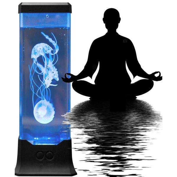 卓上 アクアリウム Led クラゲ イルミネーション搭載 クラゲ２匹内蔵 シリコン スタンドタイプのコンパクト アクアリウム Apaproduction Fr