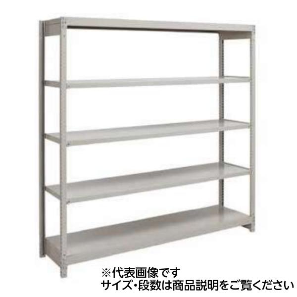 【法人限定】スチール棚 軽量ラック 段ボルトレス 単体型 5段 高さ1500×幅900×奥行300mm 1FH-5330-5 アイボリー 耐荷重150kg/段 耐荷重750kg/連