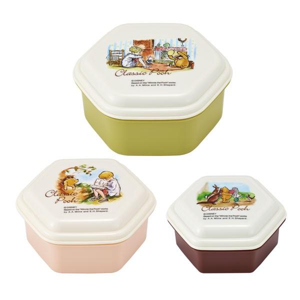 くまのプーさん お弁当箱 ふわっと盛れる入れ子式シール容器3pセット 六角形 Pooh クラシックプー カラー 住マイル 通販 Yahoo ショッピング