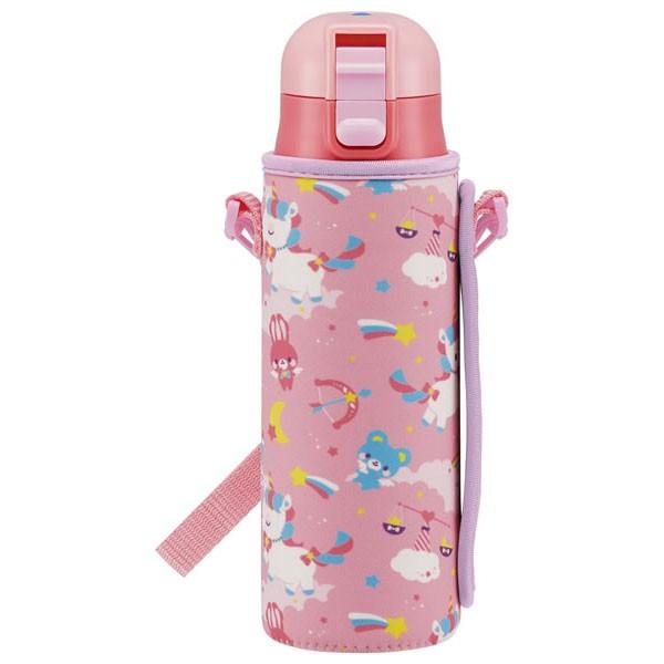 ロック付 ワンプッシュ ダイレクト ステンレス ボトル 470ml ユニコーン ウエット生地 ボトルカバー 子供用 水筒 軽量 保冷 直飲み ショルダーベルト 幼稚園 住マイル 通販 Yahoo ショッピング