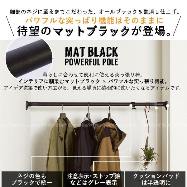 平安伸銅工業 突ぱりパワフルポール 小 マットブラック RTB-75 平安伸銅工業 突ぱりパワフルポール 小 マットブラック RTB-75