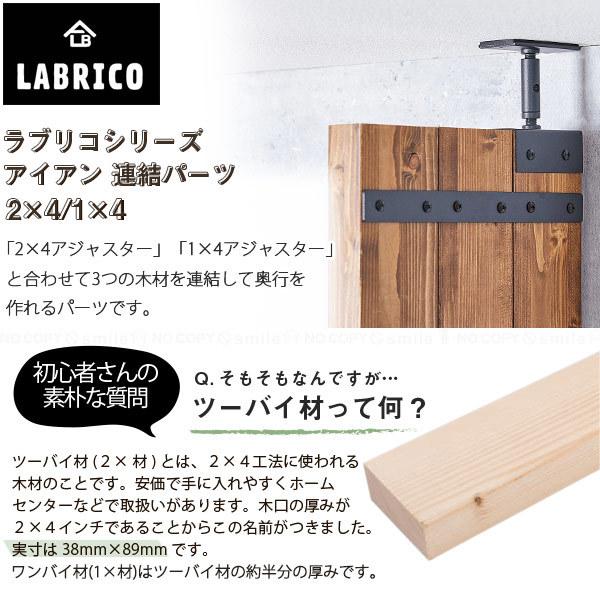 LABRICO 連結パーツ横3本用 アイアン「2個セット」「ポスト投函送料