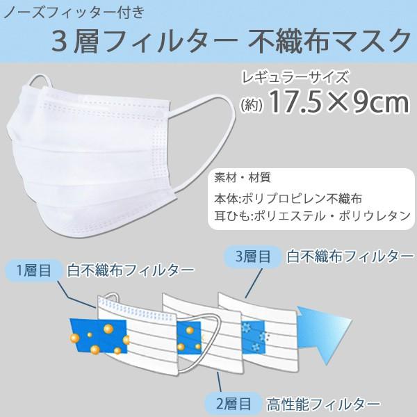 3層フィルター不織布マスク 10枚入り ポスト投函送料無料 マスク 不織布 レギュラーサイズ 3層構造 フィルター 風邪 花粉 ほこり ノーズフィッター付き T 住マイル 通販 Yahoo ショッピング
