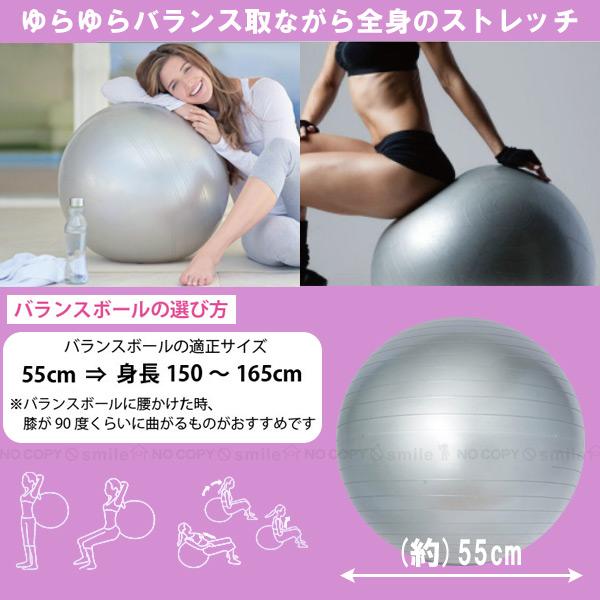 バランスボール 55cm / フィットネス ボール バランス 55 ヨガ
