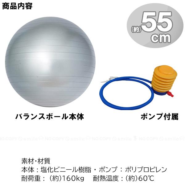 バランスボール 55cm / フィットネス ボール バランス 55 ヨガ