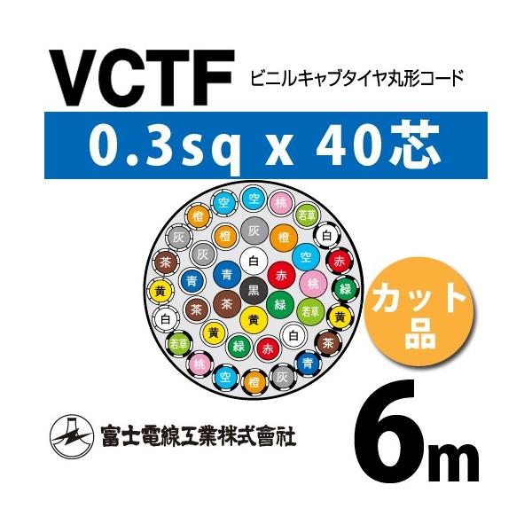 xmdH VCTF 0.3sq×40c 6m (؂蔄) 0.3mm 40S rjLu^Cی`R[h (ی^P[u) VCTF-0.3-40C-6m (15200425)