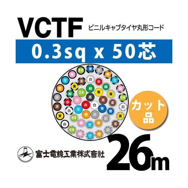 xmdH VCTF 0.3sq×50c 26m (؂蔄) 0.3mm 50S rjLu^Cی`R[h (ی^P[u) VCTF-0.3-50C-26m (15200480)