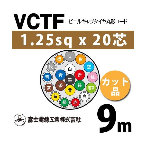 �x�m�d���H�� VCTF 1.25sq×20�c 9m (�؂蔄��) 1.25mm 20�S �r�j���L���u�^�C���ی`�R�[�h (�ی^�P�[�u��) VCTF-1.25-20C-9m (15201828)