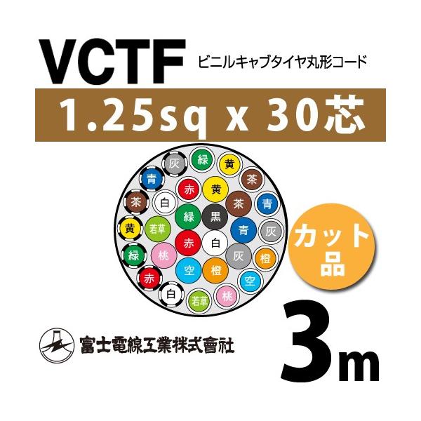 xmdH VCTF 1.25sq×30c 3m (؂蔄) 1.25mm 30S rjLu^Cی`R[h (ی^P[u) VCTF-1.25-30C-3m (15201857)