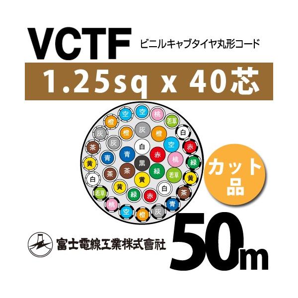 �x�m�d���H�� VCTF 1.25sq×40�c 50m (�؂蔄��) 1.25mm 40�S �r�j���L���u�^�C���ی`�R�[�h (�ی^�P�[�u��) VCTF-1.25-40C-50m (15201923)