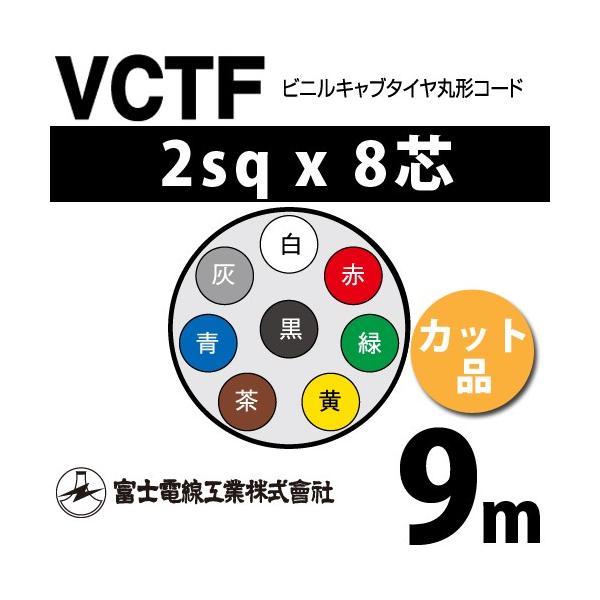 xmdH VCTF 2sq×8c 10m (؂蔄) 2mm 8S rjLu^Cی`R[h (ی^P[u) VCTF-2-8C-10m (15202143)
