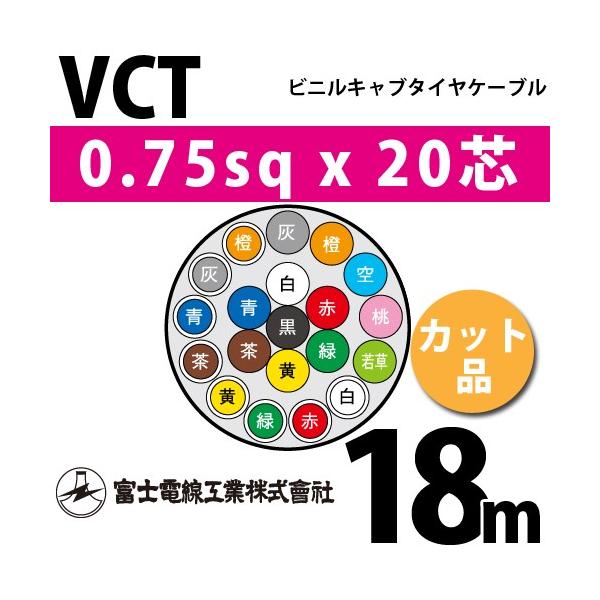 �x�m�d���H�� VCT 0.75sq×20�c 18m (�؂蔄��) 0.75mm 20�S �r�j���L���u�^�C���P�[�u�� (600V�ψ�) VCT-0.75-20C-18m (15202817)