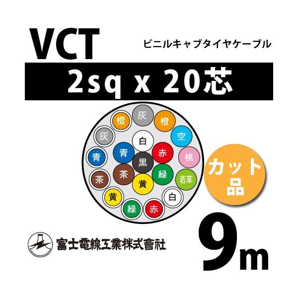 �x�m�d���H�� VCT 2sq×20�c 9m (�؂蔄��) 2mm 20�S �r�j���L���u�^�C���P�[�u�� (600V�ψ�) VCT-2-20C-9m (15203648)