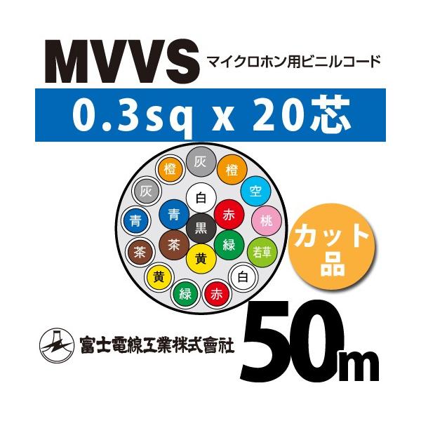 �x�m�d���H�� MVVS 0.3sq×20�c 50m (�؂蔄��) 0.3mm 20�S �}�C�N���z���p�r�j���R�[�h (60V�ψ�) MVVS-0.3-20C-50m (15204815)