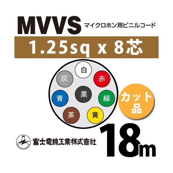 富士電線工業 MVVS 1.25sqx8芯 マイクロホン用ビニルコード （1.25mm