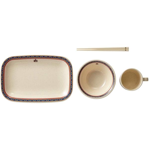 ロゴス ナバホ ドライネット パーティー箸付き食器セット4人用 ナバホ スマイルlabo