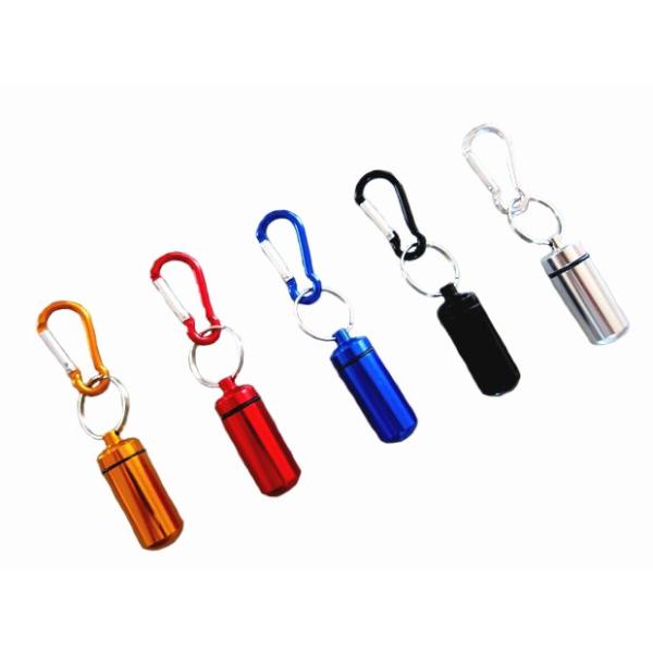 送料無料 携帯型 カラビナ 付き ピルケース 選べる 5色 / 薬箱 薬