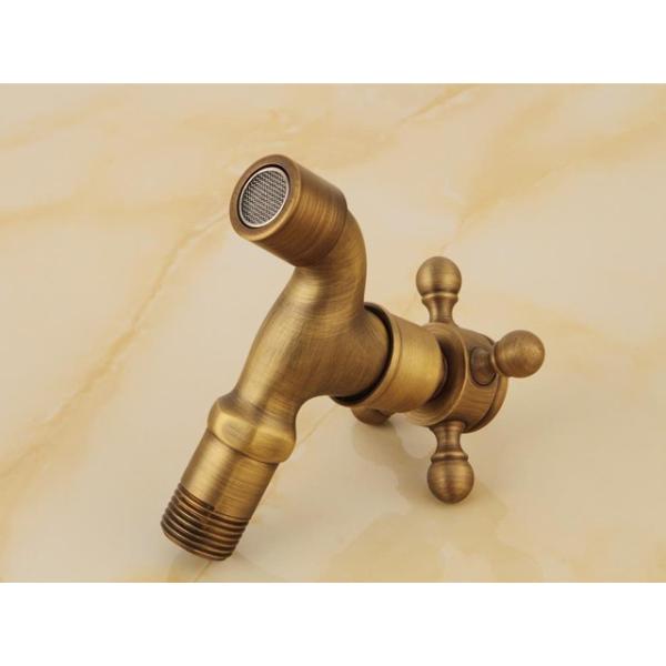 アンティーク 銅 製 蛇口 水栓 水道 十字取手 横水栓 ハンドル