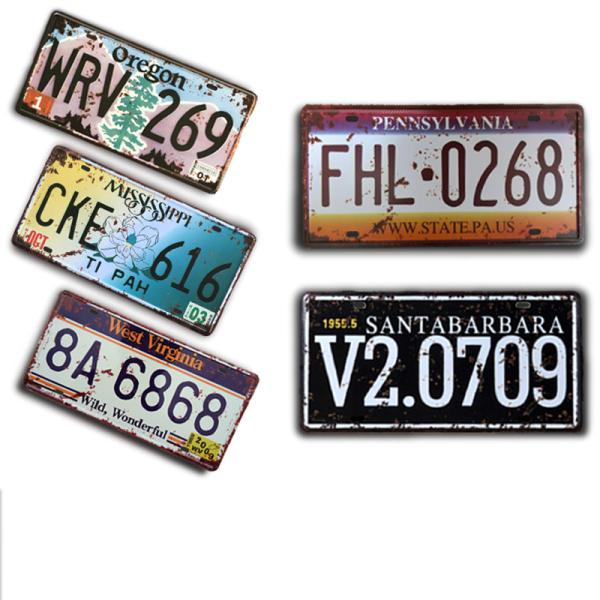 送料無料 アメリカン 雑貨 ナンバープレート 5枚セット / ホーム