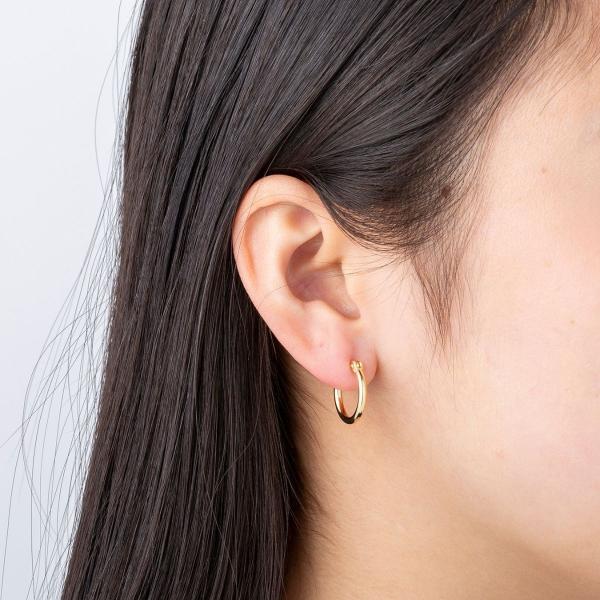 ポストのみ18金 フープピアス メンズ レディース 2mm×15mm K18 ポストのみ18金 フープピアス メンズ レディース 2mm×15mm K18