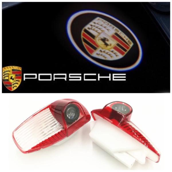 Porsche ポルシェ LED ロゴ プロジェクター 純正交換タイプ ドア ...