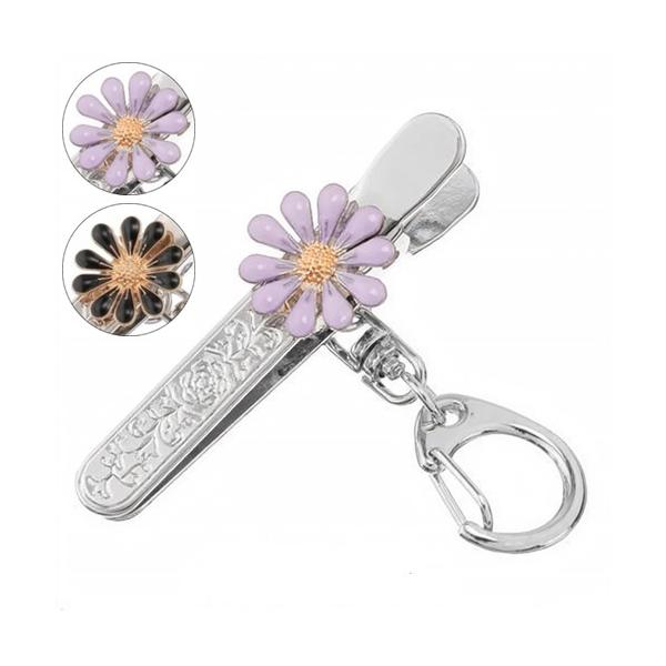 バッグキークリップ バックキーチャーム 花 クリップキーホルダー 鍵