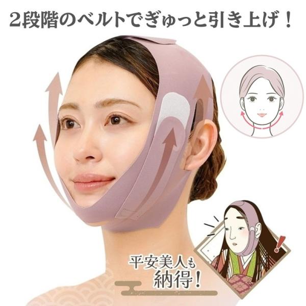 ＜12:00までのご注文で日・祝日以外は即日出荷！＞２段階のベルトであごまわりギュッと引き上げ！フェイスベルトでフェイスラインを包み込み、２本のシェイプベルトであご下やほほのお肉をしっかり両側から引き上げます。伸縮性のある柔らか素材がフェイ...