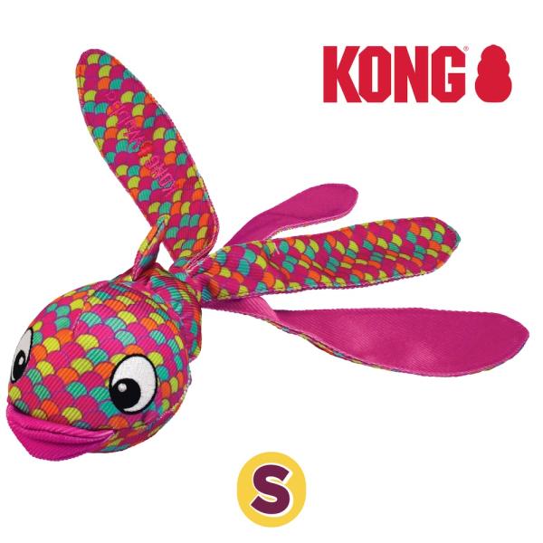 KONGウァバ飛び魚・ピンク　Sサイズ 2５cm アメリカ直輸入　犬用オモチャ KONG Wubba Finz　小型犬中型犬向け