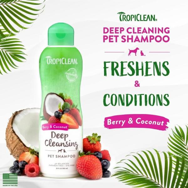 トロピクリーン犬猫用ディープクリーンシャンプー・ベリー＆ココナッツ・米国製・Tropiclean Berry&Coconut Deep Cleansing pet shampoo