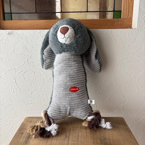 ファームフォルク・ウサギ・グレー　Zanies Farm Folk　犬用　おもちゃ　ぬいぐるみ　ロープ　アメリカ直輸入