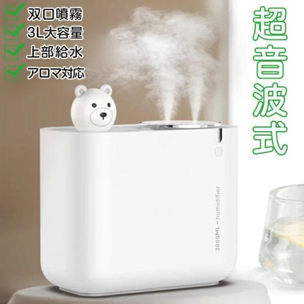 加湿器 アロマ 大容量 超音波 卓上 加湿器 USB オフィス おしゃれ 小型 かわいい 除菌 静音 卓上加湿器 双口噴霧 LEDライト 空気清浄 空焚き防止 乾燥 花粉対策