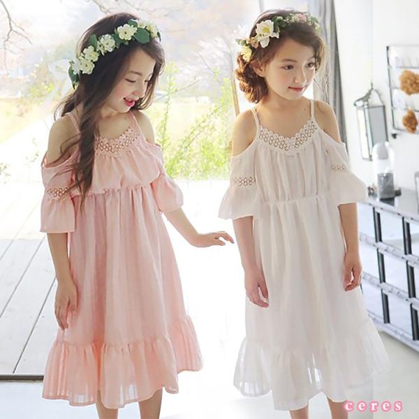 子供服 ワンピース 夏 オフショルダー ピンク ホワイト 白 女の子 フレアワンピース 韓国子供服 Buyee Servis Zakupok Tretim Licom Buyee Pokupajte V Yaponii