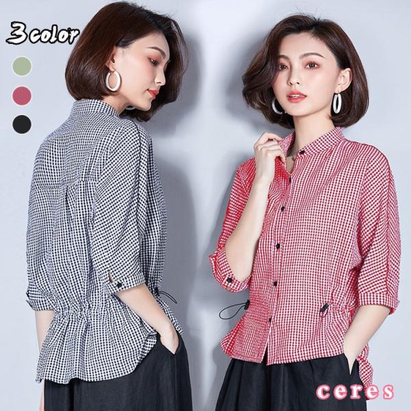 シャツ レディース オフィス ギンガムチェック ブラウス 半袖 五分袖 トップス 通勤 オシャレ きれいめ ポイント消化 Buyee Buyee Japanese Proxy Service Buy From Japan Bot Online