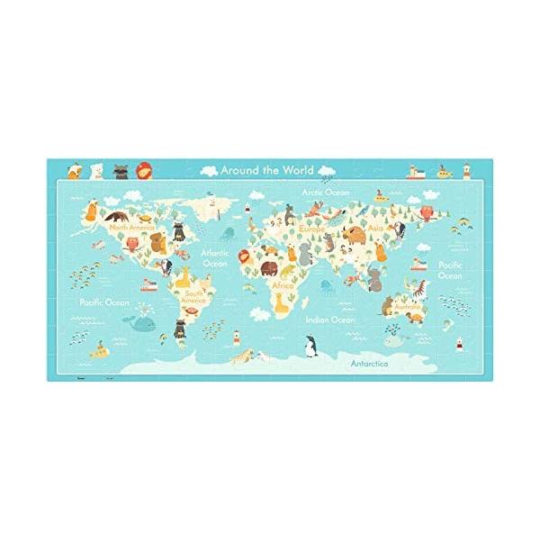 Pintoo T1049 こどもパズル 動物世界地図 プラスチック 128ピース Www Nlqp Com
