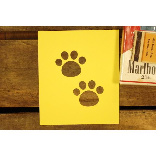 ネコ の 肉球 2個 ステンシル 型紙 ◇ 塗装 シート 猫 にくきゅう