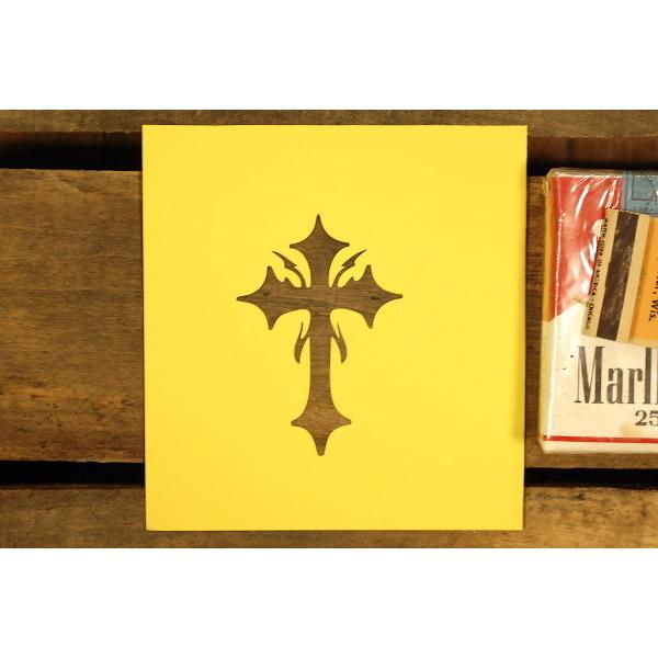 デビル クロス 紙製 ステンシル 型紙 ◇ 悪魔 十字架 3インチ