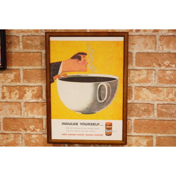 絵画 Sanka Sanka Coffee サンカコーヒー 1960 B4フレームセット◇ B4-244